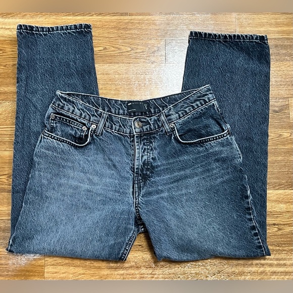 ASOS dark wash button fly petite straight cut denim jeans 28 waist - Picture 6 of 8